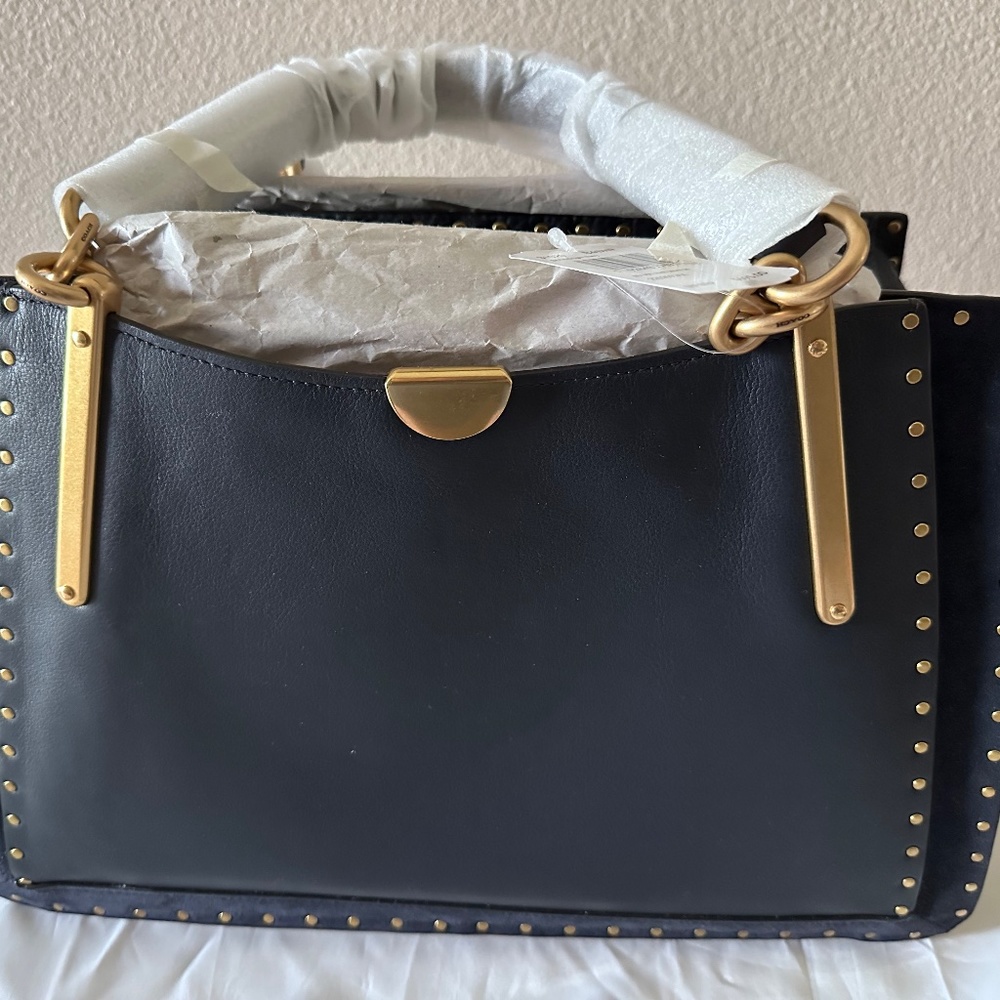 COACH Dreamer 36 Leather Satchel (Navy) - Picture 5 of 11